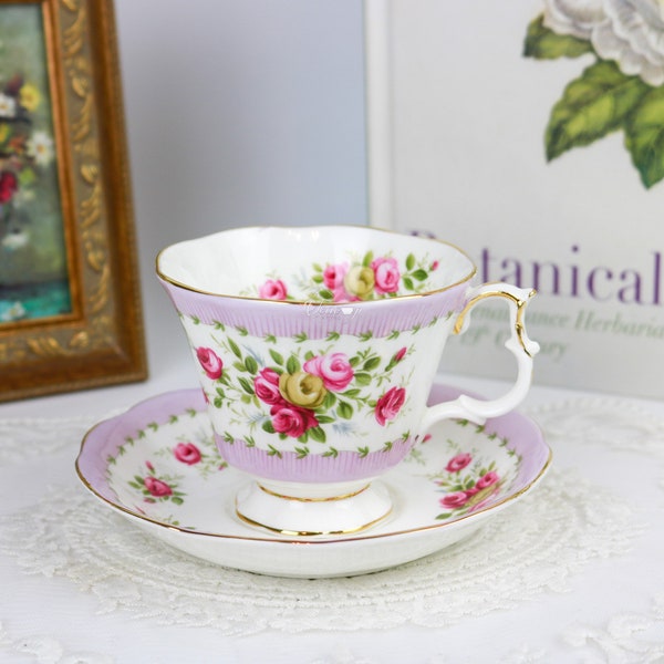 Royal Albert Gaiety Series Tango Teacup and Saucer, English Bone China Tea Cup, Replacement China
