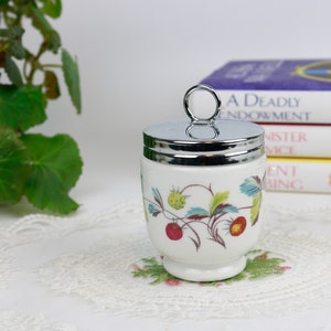 Royal Worcester Porcelain Strawberry Fair King Size Egg Coddler, English Porcelain Egg Coddler, Kitchenware, Coddled Eggs