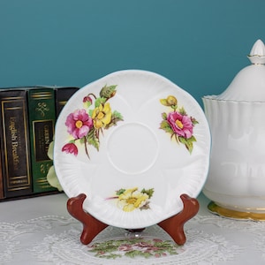Shelley Begonia Replacement Saucer, English Bone China Replacement Saucer, Vintage China, Replacement China