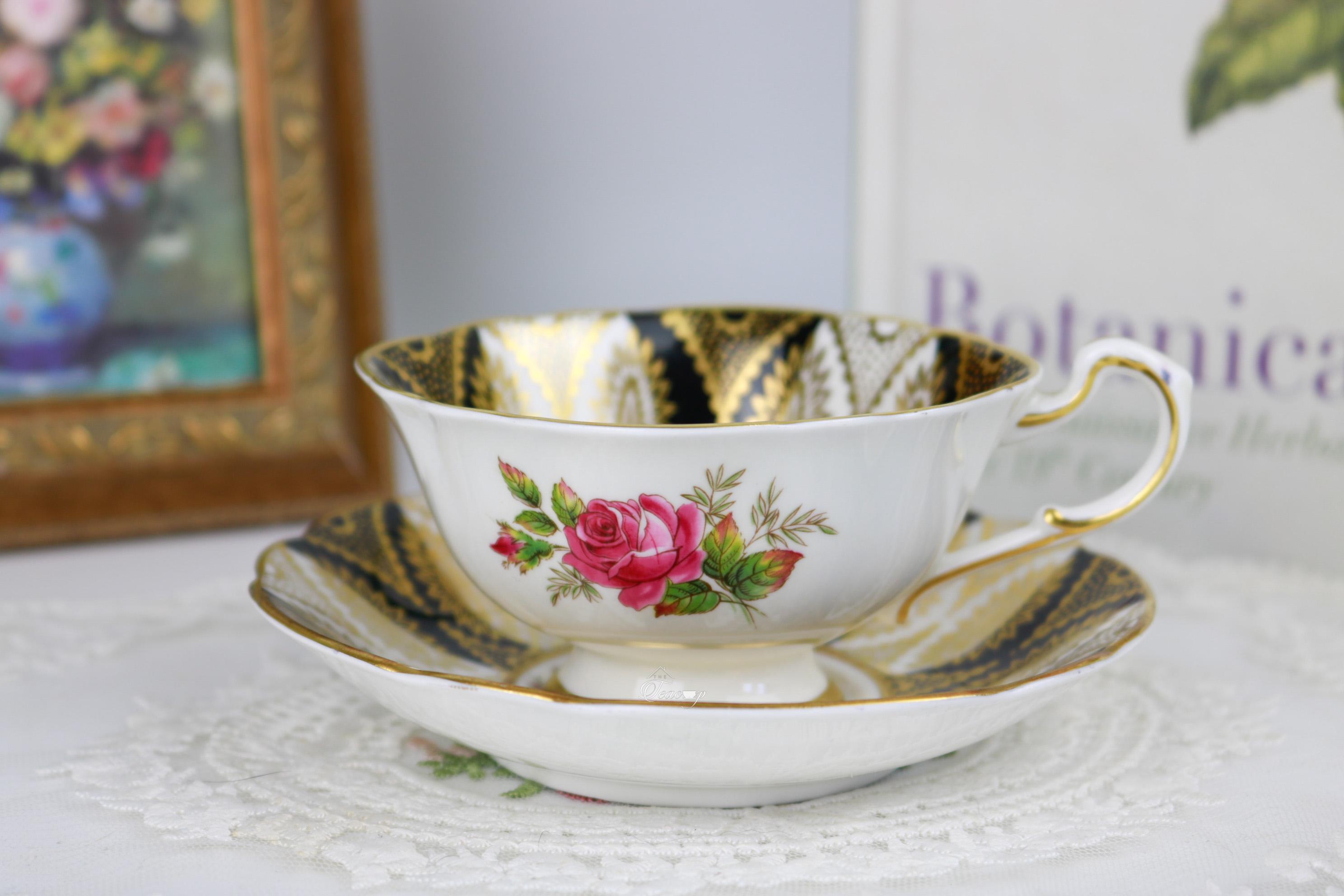 Paragon Teacup and Saucer With Large Pink Rose, English Bone China