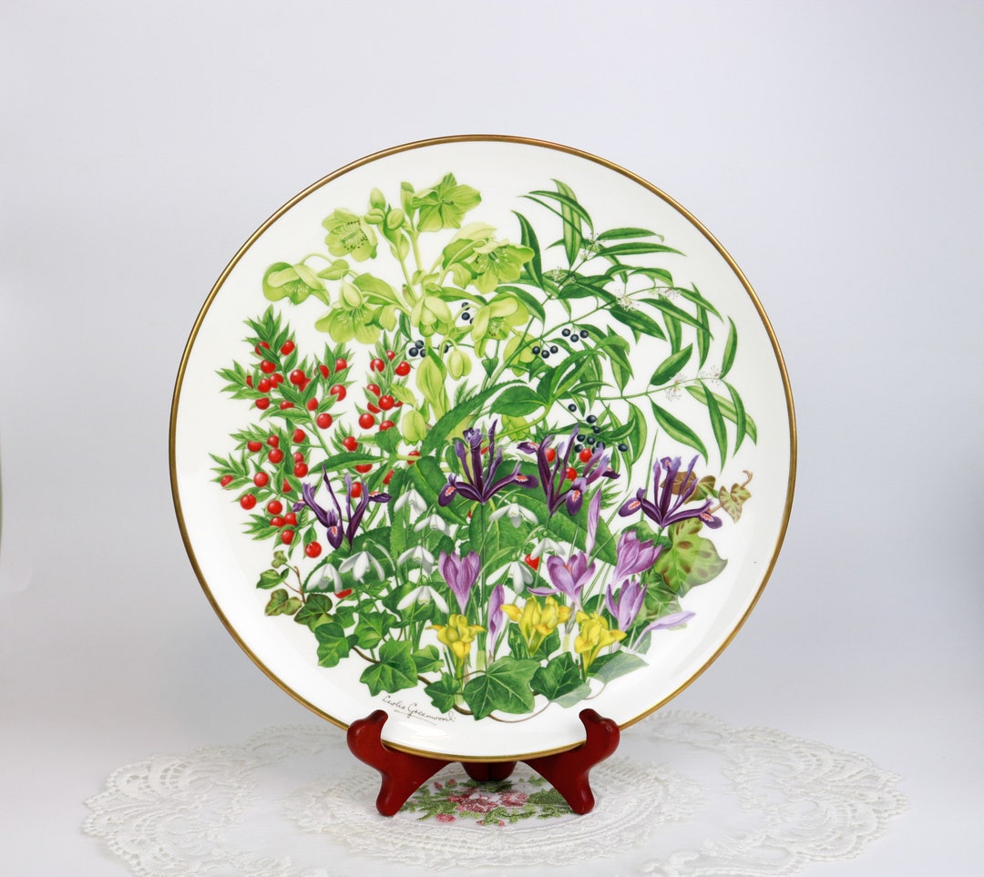 * antique plate ୨୧* フラワーレリーフ アンティークプレート Franklin Mint Porcelain Plate Collection, Birds and Flowers of the