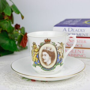 Shelley Commemorative Coronation Teacup and Saucer, English Bone China Tea Cup, Replacement China, Vintage China