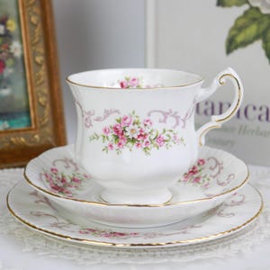 Paragon Rose Bouquet Trio, English Bone China Tea Cup, Saucer and Side Plate, Tea Party, Afternoon Tea, Vintage China