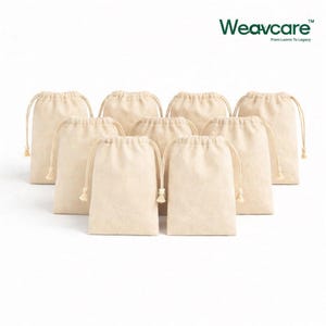 Weavcare (set of 9) (size: 14 X 11 inches) Cotton Drawstring bags (potli bags)