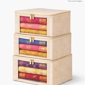 Weavcare (Set of 3)(Size: 16 X 13 X 3 Inches) Cotton Canvas Storage Bag