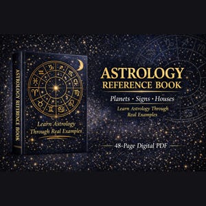Libro de referencia astrológica / Explicación de planetas, signos y casas / Guía de aprendizaje de la carta natal / Hoja de referencia astrológica en PDF / Astrología para principiantes