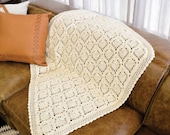 Pineapple Stitch Crochet Pattern Throw Blanket | Lace Crochet Blanket Pattern | PDF Download | Cotton Crochet Afghan | Chart Pattern