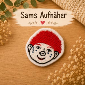 Aufnäher Applikation Stickerei Patch Kobold Sams Blaue Punkte