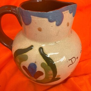 Vintage Torbay ware gräddkanna med motto