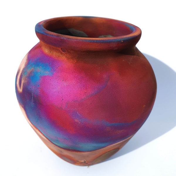 raku copper matte glazed pot