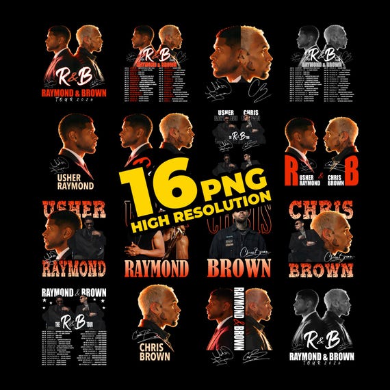 Raymond and Brown R&B Tour 2026 Music Merch Fan Art Design PNG Bundle (Digital Download)