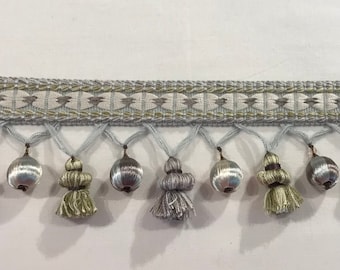 Kravet Couture / Barbara Barry Opal "HIGH TIDE" Passementerie Tassel Fringe Trim - T30451-106 - Retails 97 yd - Below Wholesale - 7.3 yds