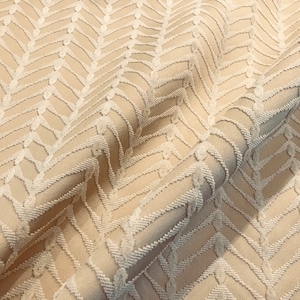 Lee Jofa / Groundworks / Allegra Hicks Beige Snow &quot;ZEBRANO&quot; Cut Velvet Fabric - GWF-2643-101 - Retails 368.00 yd - Below Wholesale - 3.4 yds