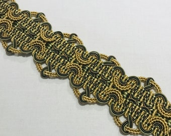Forest Multi "ORNATE DOUBLE SCALLOP" French Passementerie Galon Braid Trim -  2" Wide - 4 Yards - 4 Available