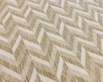 Brentano Oatmeal "WINDSOR" Woven Chevron Zig Zag Indoor Outdoor Fabric - 1223-2 - Retails 165.00 yd - Below Wholesale - 3.4 yds