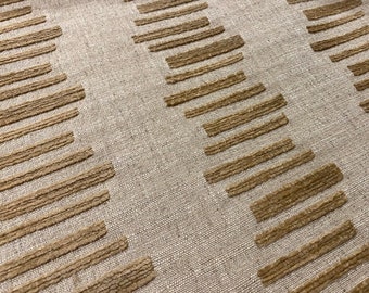 Lee Jofa / Threads Sesame "VIRTUOSO" Italian Geometric Stripe Chenille Fabric - ED85032-130 - Retails 264.00 yd - Below Wholesale - 3.7 yds