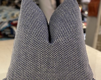 PAIR Metaphores Ecume "GRAVITY" Woven French Basketweave Jacquard Custom Pillows - Kravet Wool Back - 20" Square - 1 Pair AVAILABLE