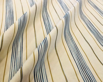 Ralph Lauren Denim "TROUVILLE TICKING" Cotton Linen Herringbone Stripe Fabric - LCF65661F - Retails 296.00 yd - Below Wholesale - 7.9 yds