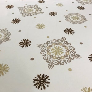Pierre Frey of Paris Creme Cafe "TABRIZ" Embroidered & Printed French Cotton Fabric - F2591001 - Retails 430 yd - Below Wholesale - 3.3 yds