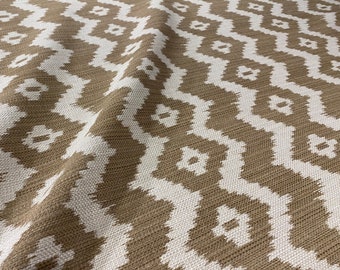 Ralph Lauren Mocha "COLONSAY IKAT" Woven Ethnic Sunbrella Indoor Outdoor Fabric - LCF65614F - Retails 240.00 yd - Below Wholesale - 5.3 yds