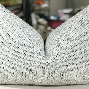 ONE Lee Jofa Groundworks Kelly Wearstler Ivory Blues &quot;TESSELLATE&quot; Custom Bolster Pillow - Italian Back - 16&quot; by 24&quot; - 1 Available - KWID