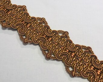 Terracotta Multi "ORNATE DOUBLE SCALLOP" French Passementerie Galon Braid Trim -  2" Wide - 4 Yards - 4 Available