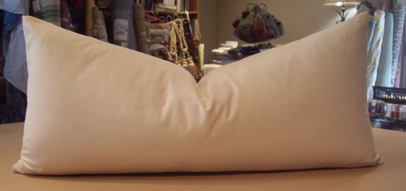 ONE LARGE Quadrille Taupe Brown VENETO Printed Linen Custom Bolster Pillow 15 by 32 One Available Vanilla Linen Cotton Back
