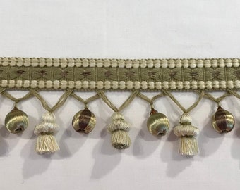 Kravet Couture / Barbara Barry Bamboo "HIGH TIDE" Passementerie Tassel Fringe Trim - T30451-3 - Retails 97 yd - Below Wholesale - 7.3 yds