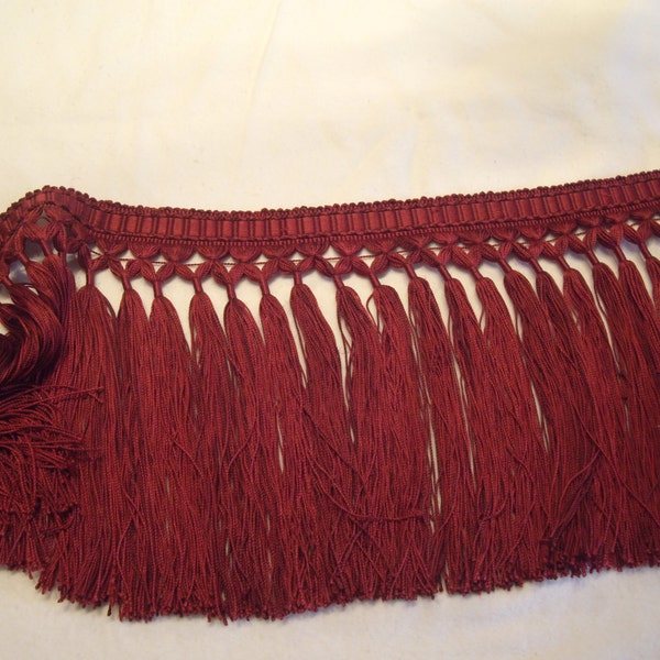 Ralph Lauren Scarlet "GAINSBOROUGH" 8"  Passementerie Silk Tassel Fringe Trim - RLT60845T - Retails 312.00 yd - Below Wholesale - 6 yds