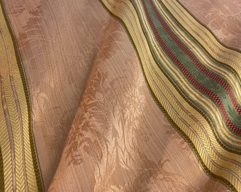 Scalamandre Multi on Salmon "SANTA MARGARITA" Italian Striped Damask Fabric - 26166-002 - Retails 556.00 yd - Below Wholesale - 2.4 yds