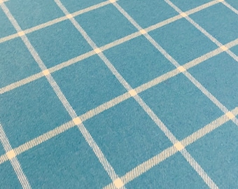 Robert Allen Turquoise "HELIOS" Italian Wool Blend Plaid Windowpane Fabric - 227894 - Retails 121.00 yd - Below Wholesale - 4 yds