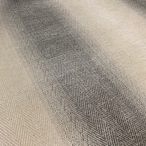 Clarke & Clarke Charcoal &quot;ANTICO&quot; Ombre Herringbone Stripe Chenille Fabric - F0789/03 - Retails 192.00 yd - Below Wholesale - 11.9 yds
