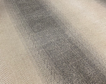 Clarke & Clarke Charcoal "ANTICO" Ombre Herringbone Stripe Chenille Fabric - F0789/03 - Retails 192.00 yd - Below Wholesale - 11.9 yds