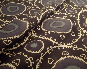 Beacon Hill Indigo "SAMARKAND" Embroidered Suzani Cotton Print Fabric - 226212 - Retails 424.00 yd - Below Wholesale - 8.7 yds