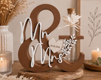 Personalisiertes Geldgeschenk zur Hochzeit – Mr & Mrs aus dem 3D-Druck | Modernes Hochzeitsgeschenk
