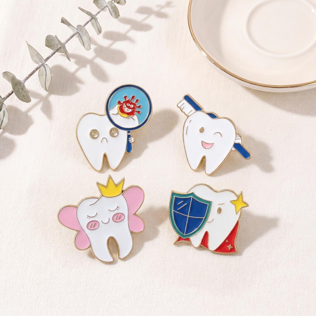 Tooth Pin Candy Cute Tooth Enamel Pin Set, Dentist Dental Hygienist Brooch, Kawaii ...