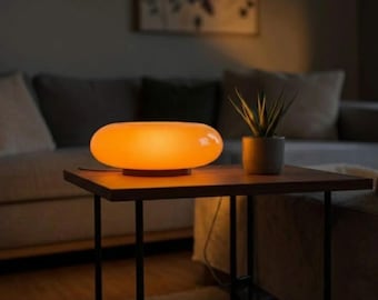 Pomarańczowa lampa stołowa z pączkami, ściemnialna lampka nocna, retro lampka biurkowa, lampa RGB sterowana dotykowo, wystrój sypialni w stylu art déco