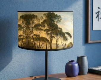 Bamboo Lampshade Table Lamp, Boho Fabric Lampshade, Natural Woven Light Shade, Rustic Bedside Lamp Cover, Japandi Home Decor