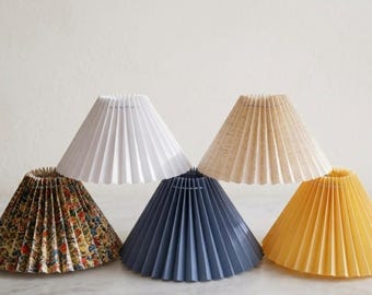Handmade Pleated Fabric Lampshade – Vintage Table Lamp Shade, Pendant Light Shade, Cozy Home Decor, Bedside & Living Room Lighting