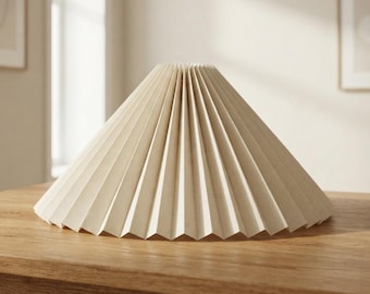 Pleated Cotton Lampshade, Cream Fabric Lamp Shade, Scandinavian Lighting, Scandi Style Shade, Textured Home Decor, Modern Accent
