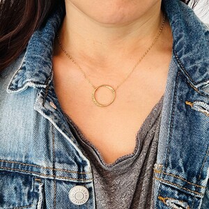 Double Entwined Circle Gold Fill Necklace