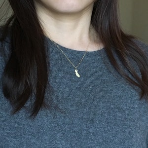 Tiny Gold CALIFORNIA State Necklace also in Silver and Rose Gold Fill image 4