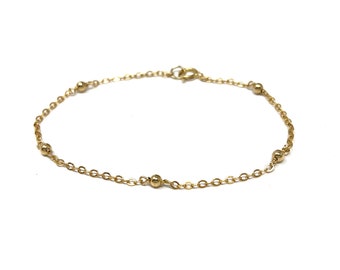 Large Ball Gold Fill Chain Bracelet also in Rose Gold Fill and Sterling Silver