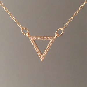 Gold Triangle Pave Crystal Necklace Also in Silver - Etsy