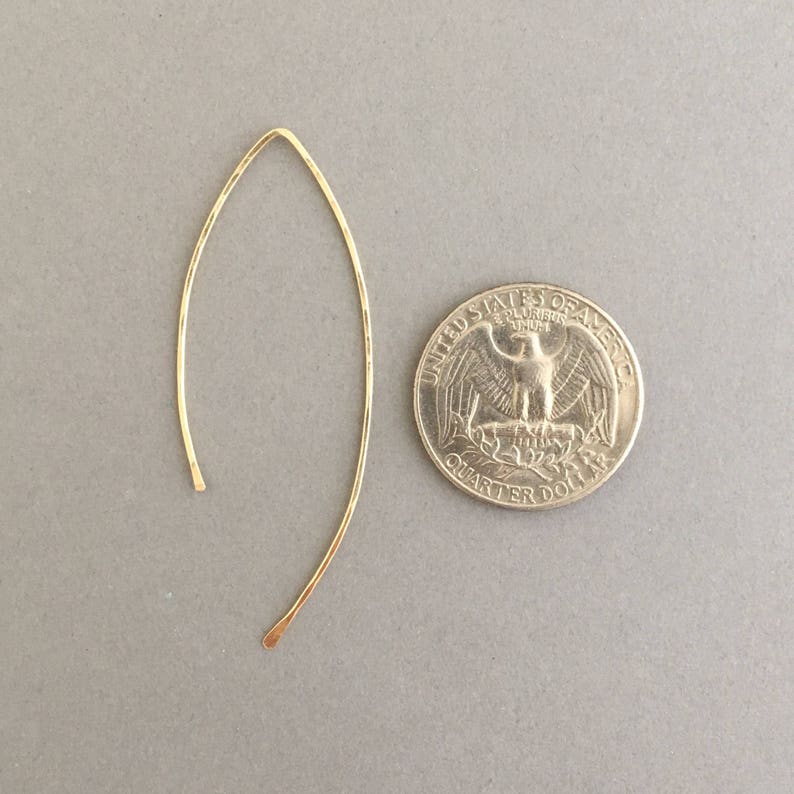 Hammered Wire Wishbone Threader Earrings in Gold Fill Rose Etsy