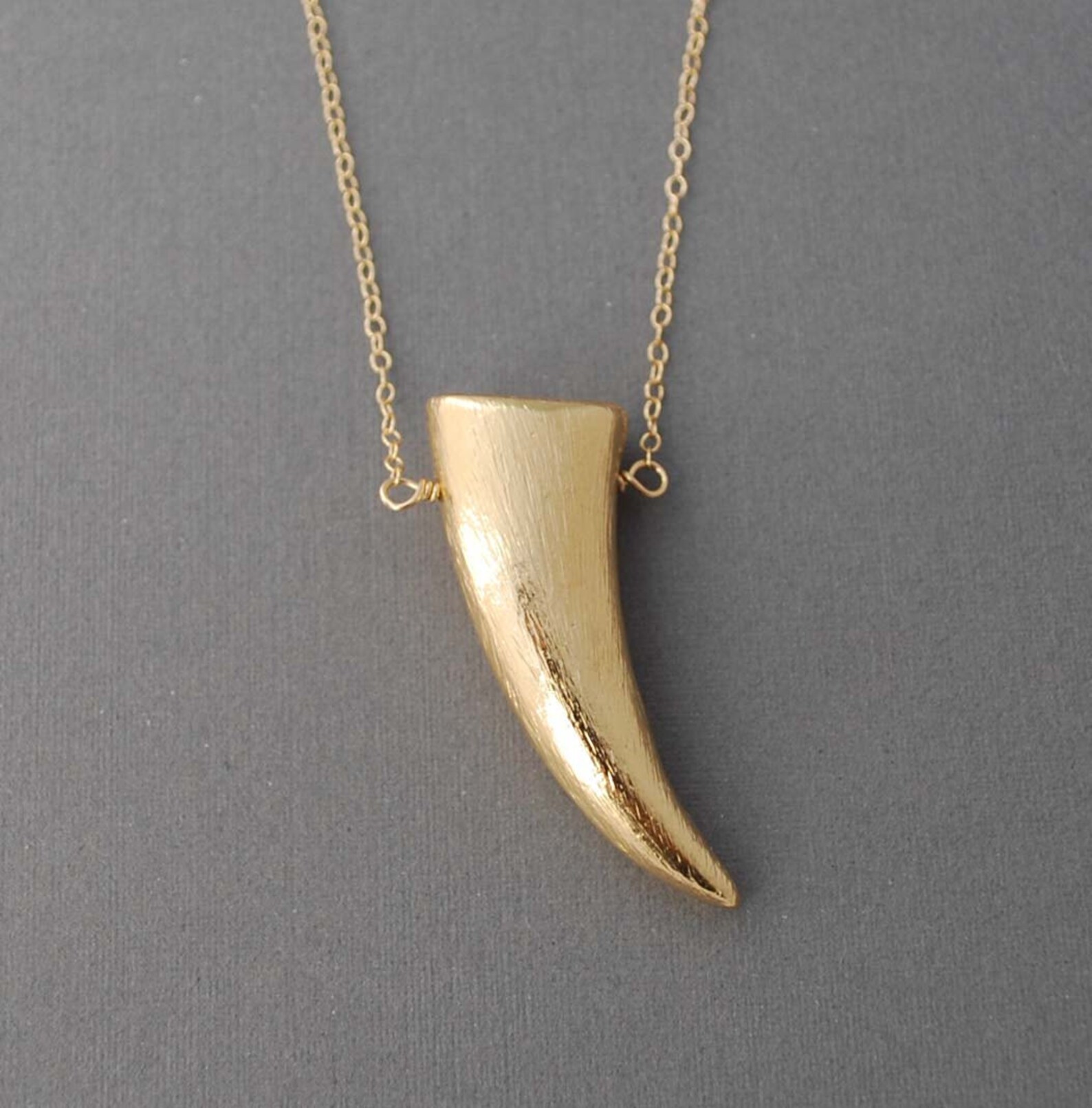 Amazing Gold Tusk Necklace Etsy