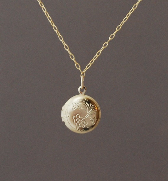 small gold locket necklace