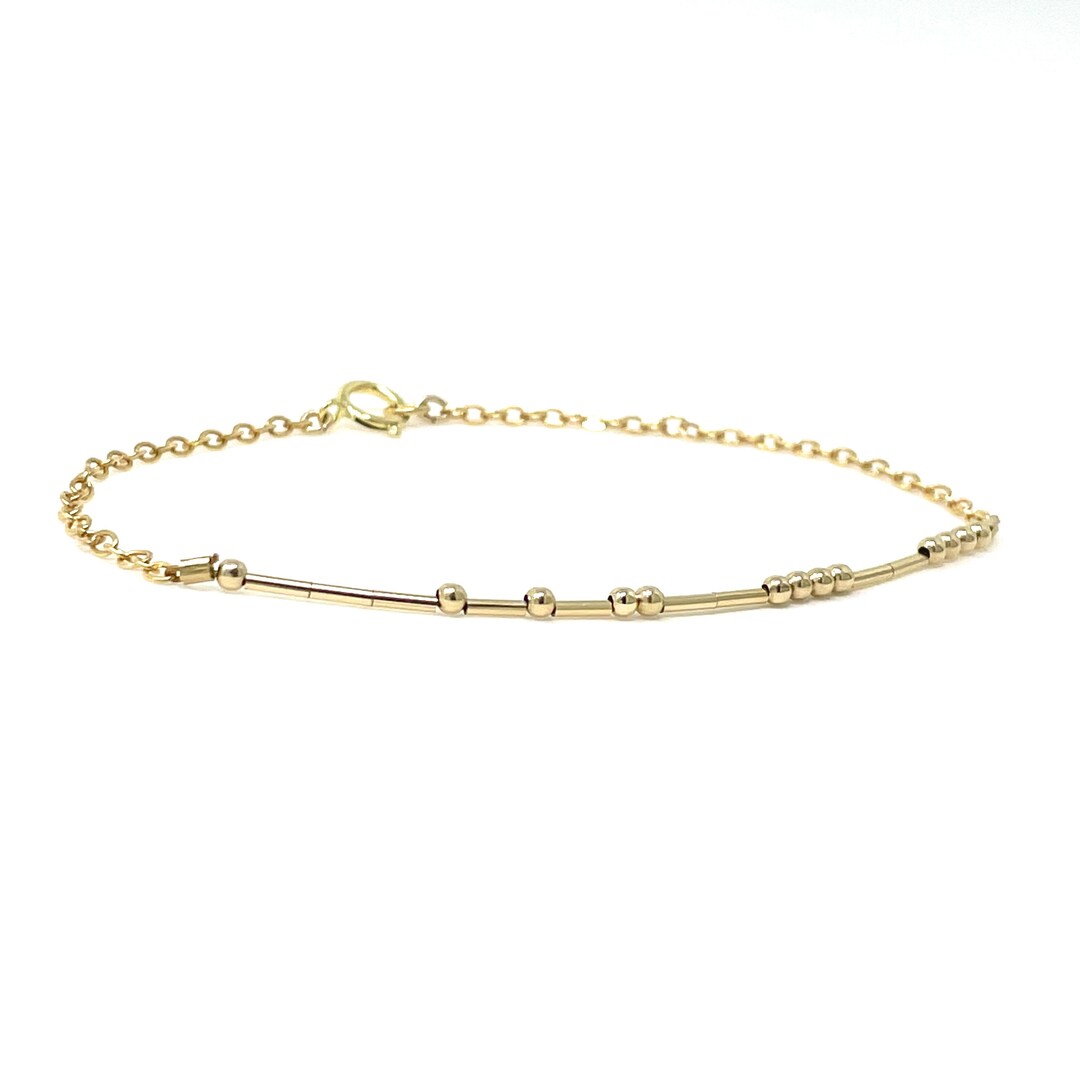 CUSTOM Morse Code Gold Fill Bracelet Also Available in Sterling Silver ...
