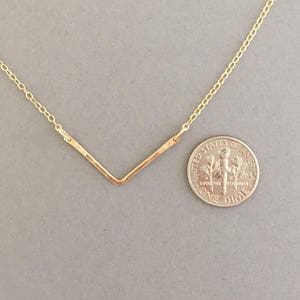 Chevron Hammered Gold Fill Bar Necklace also in Sterling Silver and Rose Gold Fill image 7