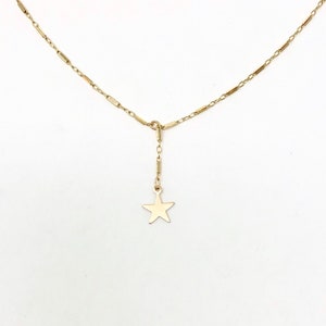 Single Star Bar Lariat Necklace available in Gold or Silver image 1